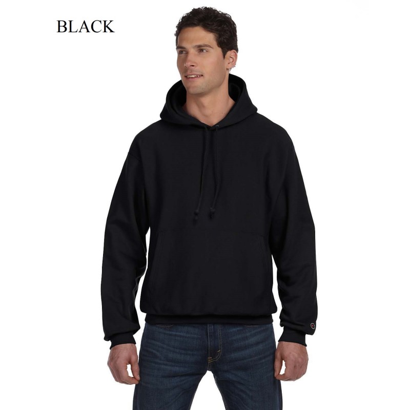 champion reverse weave pullover hoodie black